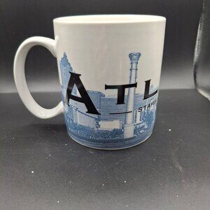 Starbucks Skyline Series Atlanta Coffee Mug 2002 Barista Collector White Blue